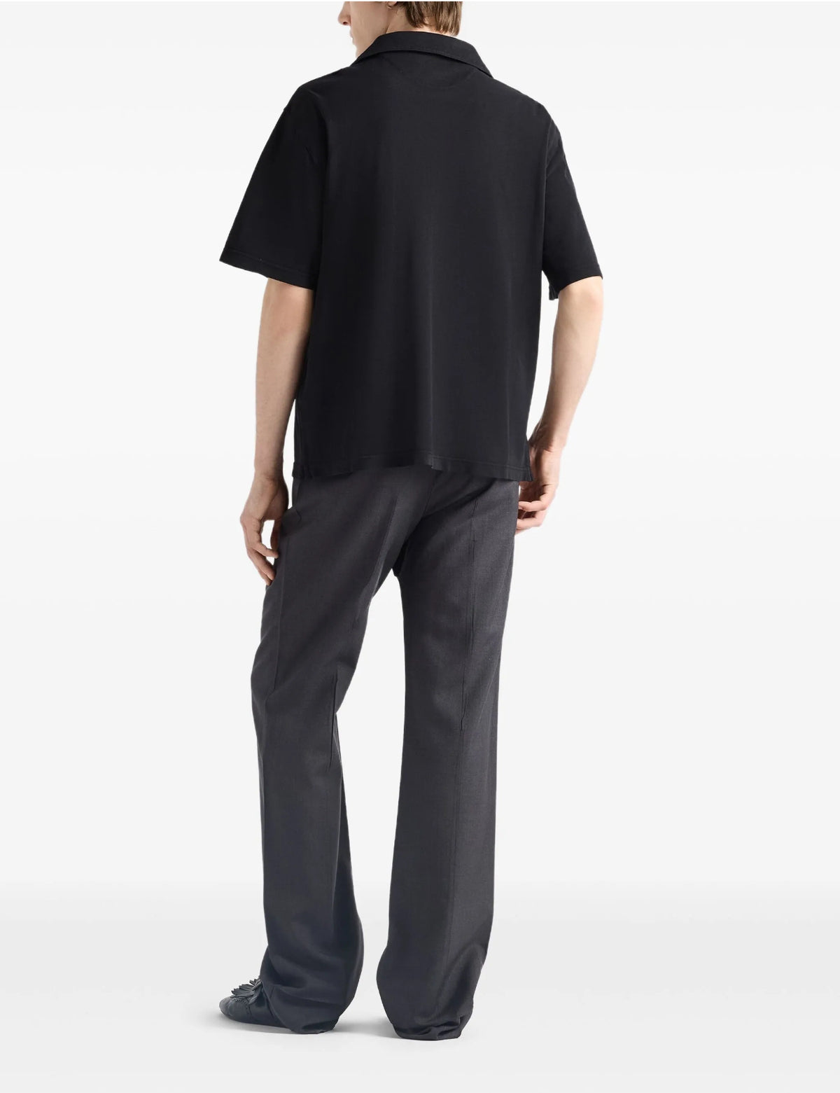 Prada UJN850SOOO16JM,Prada cotton shirt,Prada black shirt,Prada oversize shirt,Prada short sleeve mens shirt,Prada black mens