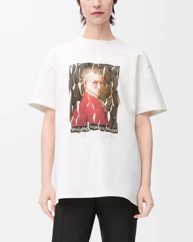 Loewe S540Y22X69,Loewe relaxed fit T-shirt,Loewe white t-shirt,Loewe white women t-shirt,Loewe white tee,Loewe womens tee,Loe