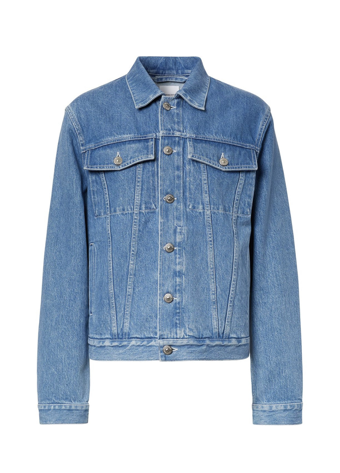 Burberry logo appliqué washed denim jacket
