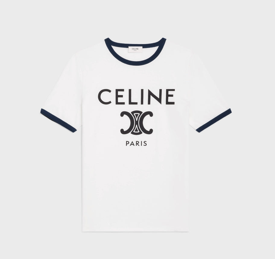 Celine 2X872671Q,Celine tshirt in cotton jersey Off White,Celine tshirt,Celine tshirt on sale,Celine tshirt outlet,Celine tsh