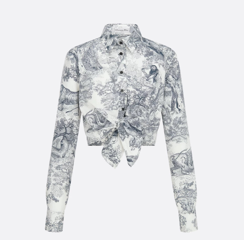 Dior 541B64A3327,Dior Diorivera cropped tired blouse,Dior Diorivera shirt,Dior buttons tied shirt,Dior tired blouse,Dior Dior