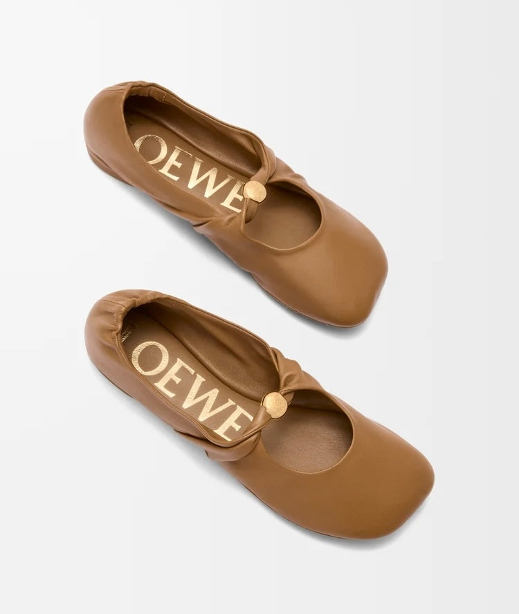 Loewe IDL815466X46,Loewe pebble soft ballerina in nappa lambskin,Loewe ballerina flats,Loewe ballerina flats yellow,Loewe bal