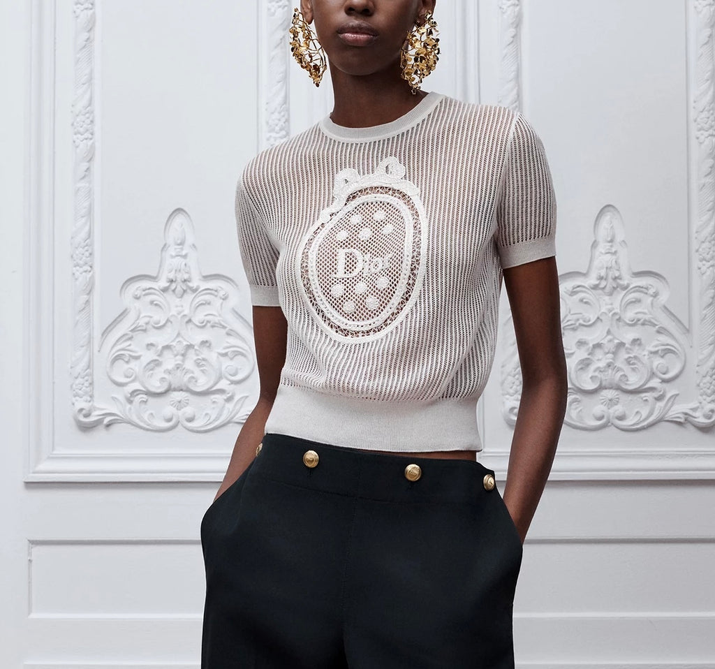 Winniemodo,Winniemodony,Dior 644S12A7880,Dior short sleeved sweater,Dior sweater,Dior sweater sale,Dior sweater discount,Dior