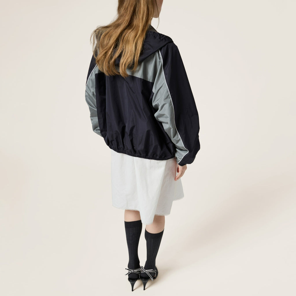 MIU MIU ML1220SOOO163P,Miu Miu zipper blouson jacket,Miu Miu technical jacket,Miu Miu silk zip up jacket,Miu Miu silk zip up