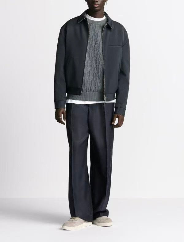 Dior 513M634A7003,Dior sweater grey monogram,Dior sweater men grey,Dior grey sweater monogram,Dior knitwear grey,Dior grey mo