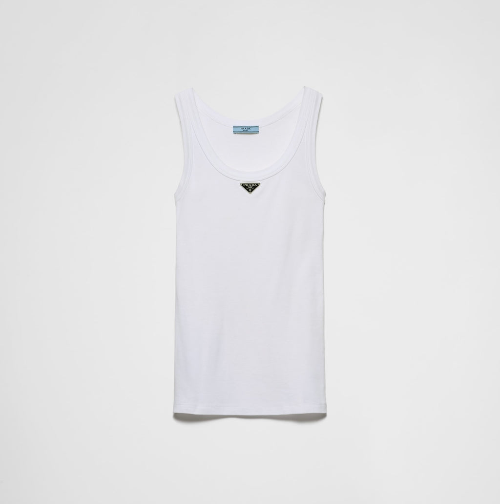 Prada 39546X,Winniemodo,Winnie modo,Prada ribbed knit jersey tank top,Prada white top,Prada white vest,Prada vest,Prada vest