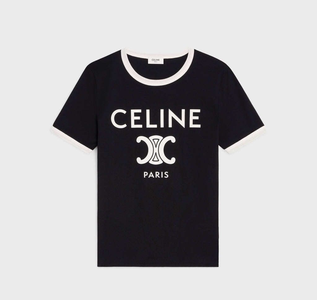 Celine 2X872671Q,Celine tshirt in cotton jersey Off White,Celine tshirt,Celine tshirt on sale,Celine tshirt outlet,Celine tsh