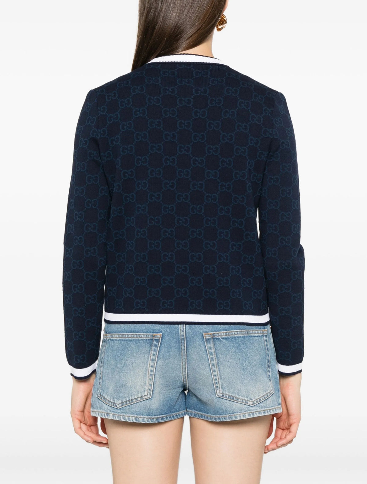 Winniemodo,Winnie modo,Gucci 836304 XKE0P, Gucci GG pattern buttoned cardigan,Gucci cardigan,Gucci cardigan sale,Gucci monogr