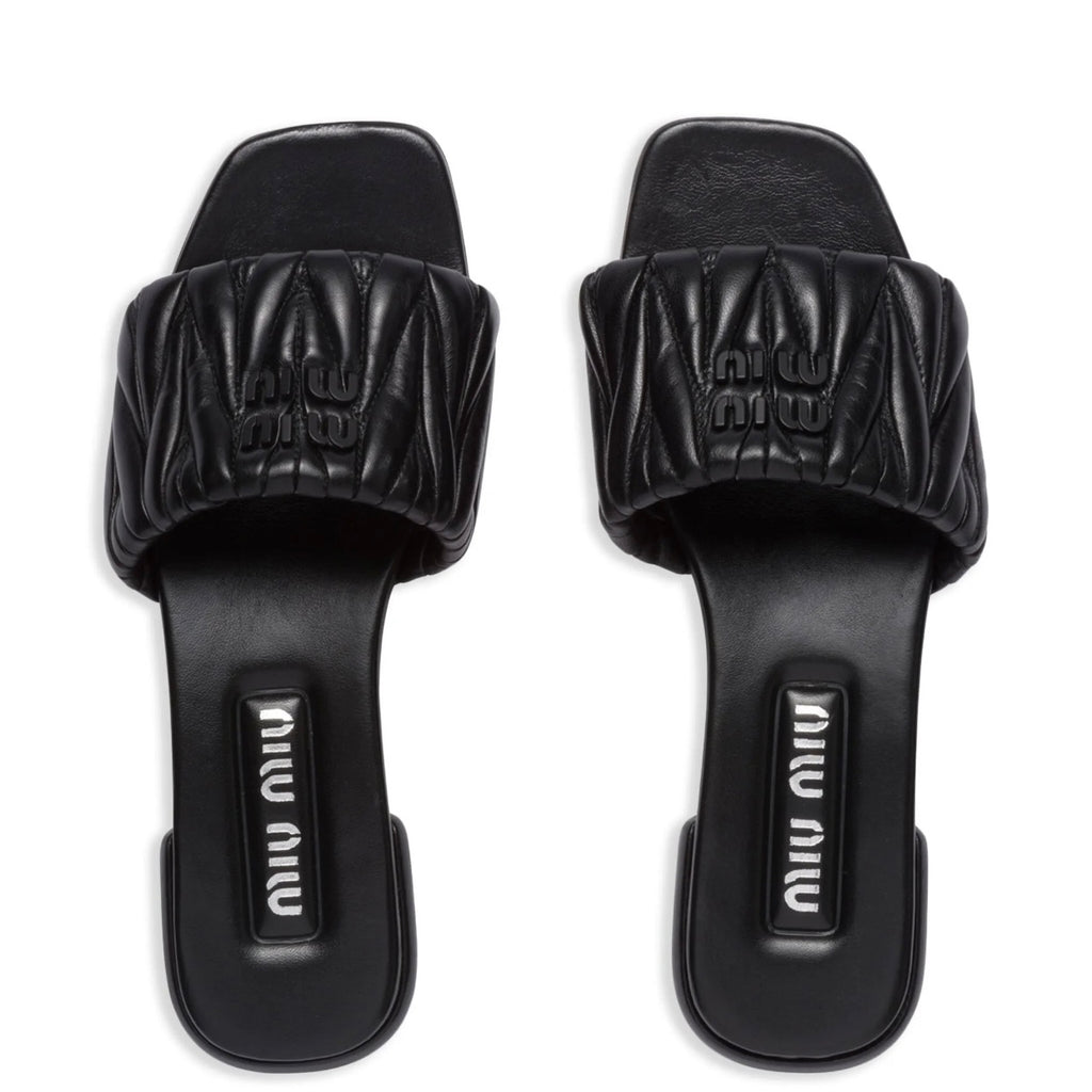Winniemodo,Winnie modo,MIU MIU 5XX605,MIU MIU slippers,Miu Miu leather slides,MIU MIU slippers sale,MIU MIU slippers black,MI