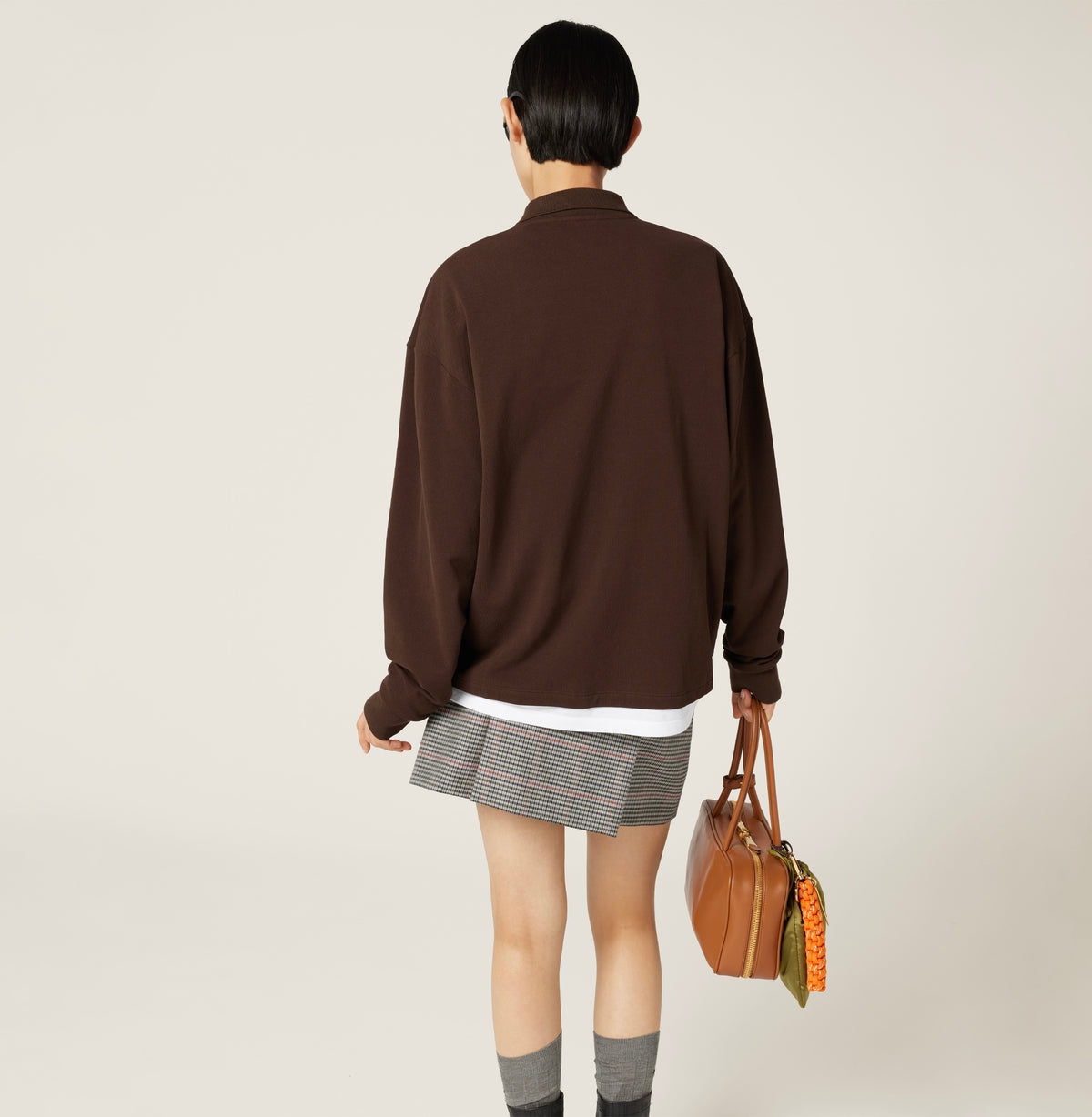 Winniemodo,Winnie modo,MIU MIU MJL069,Miu Miu Piqué and jersey polo shirt,MIU MIU long sleeve polo shirt,MIU MIU polo shirt b