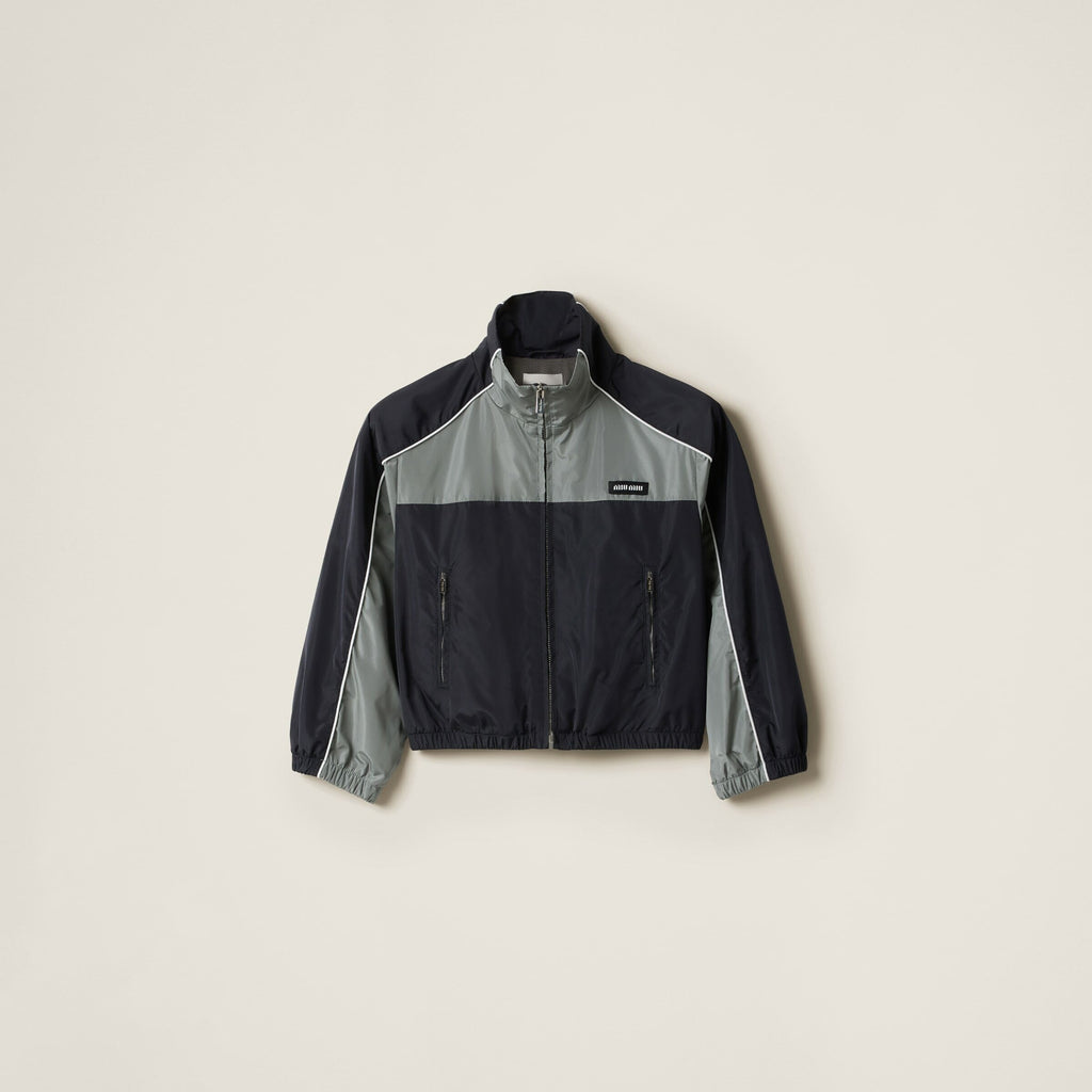 MIU MIU ML1209SOOO163P,Miu Miu zipper blouson jacket,Miu Miu technical jacket,Miu Miu silk zip up jacket,Miu Miu silk zip up