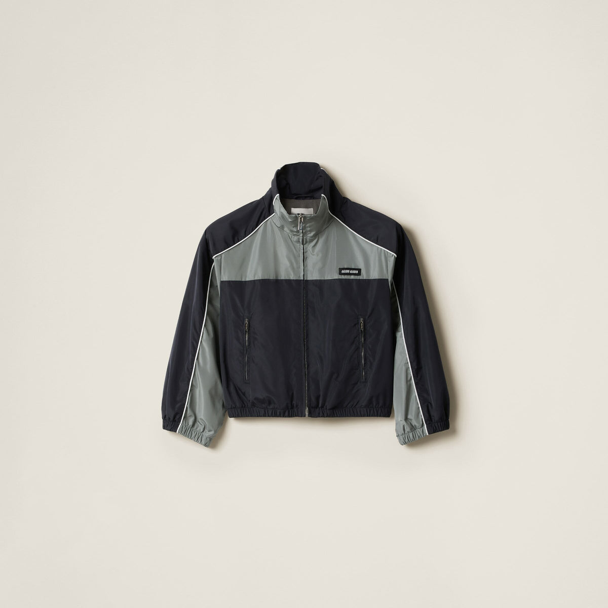 MIU MIU ML1209SOOO163P,Miu Miu zipper blouson jacket,Miu Miu technical jacket,Miu Miu silk zip up jacket,Miu Miu silk zip up