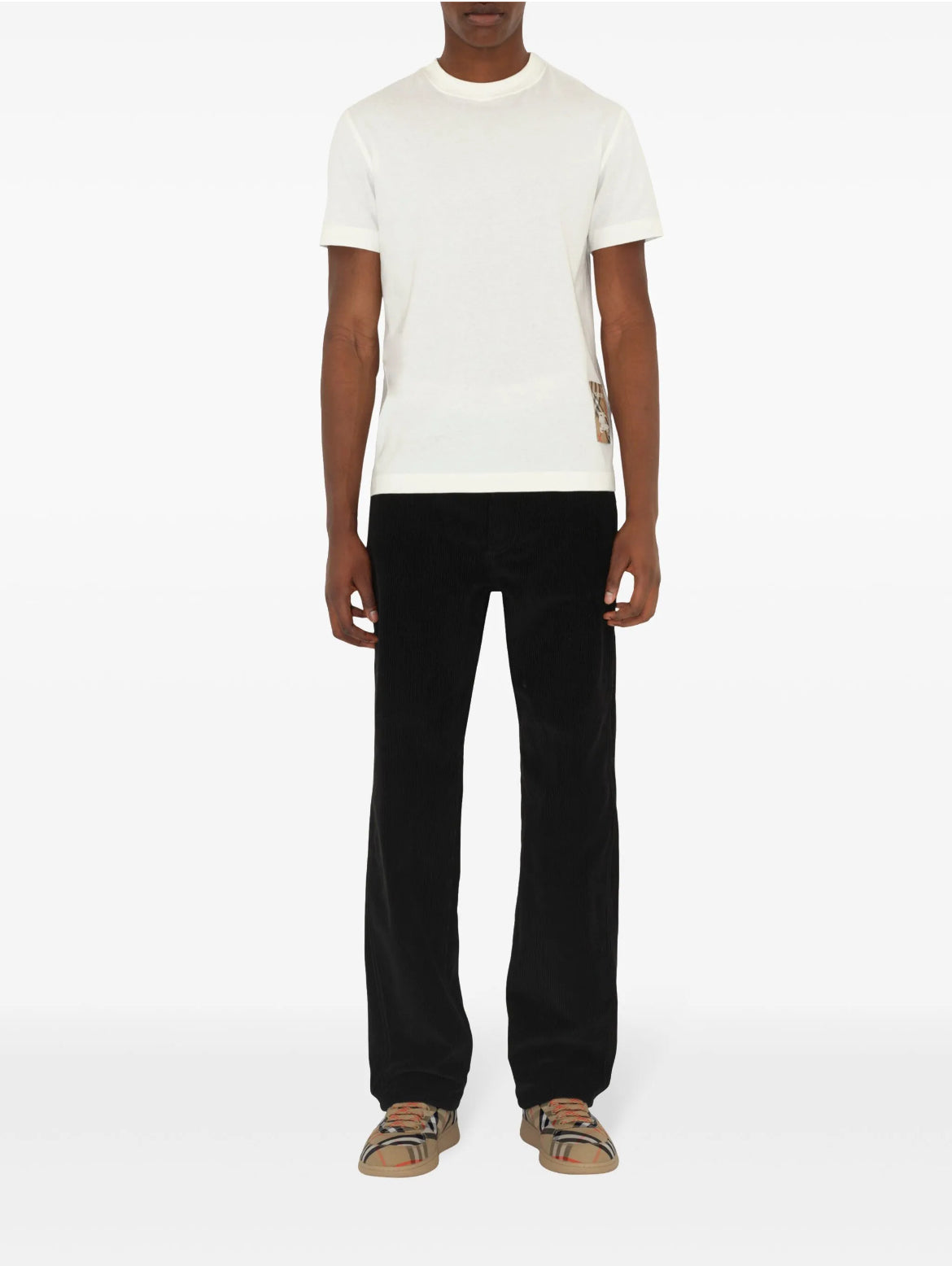 Burberry 8102254,Burberry 8104889,Burberry check patch T-shirt,Burberry check patch white T-shirt,Burberry check patch black