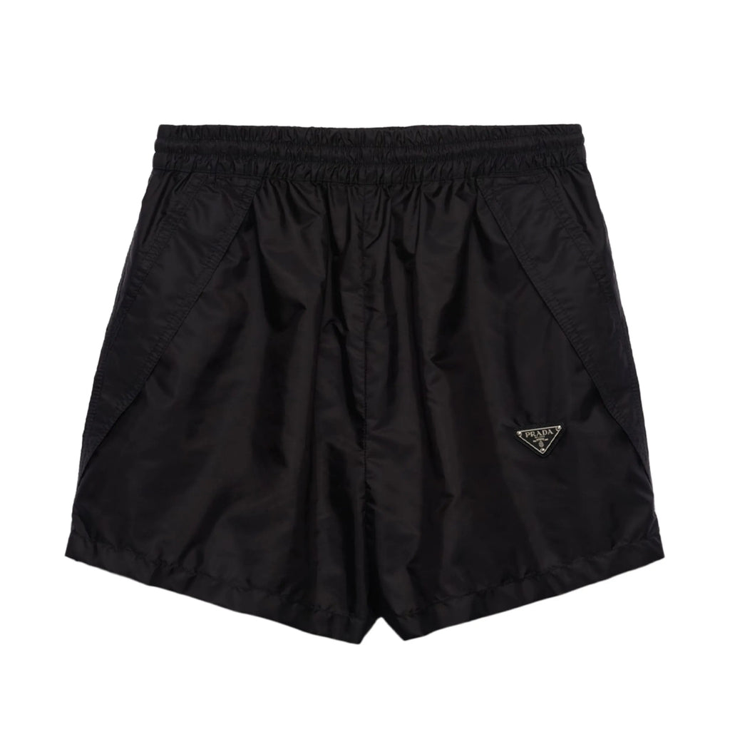 Prada 22X9011WQ9SWMO,Prada triangle logo shorts,Prada triangle logo black shorts,Prada black shorts,Prada black shorts womens