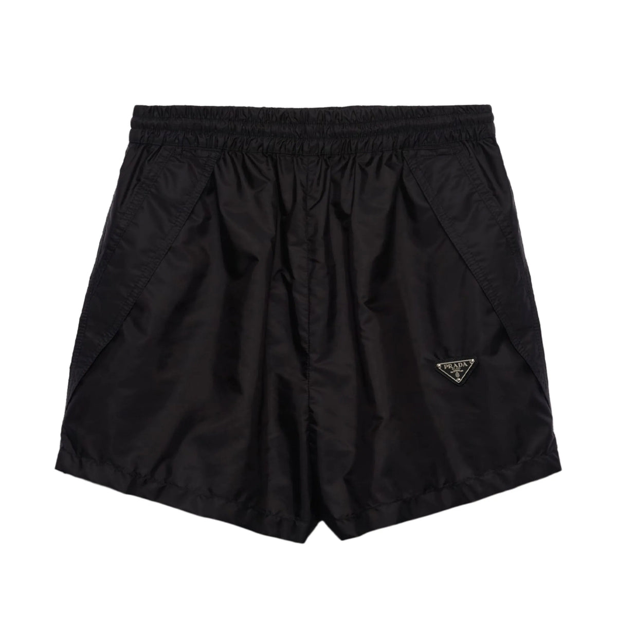 Prada 22X9011WQ9SWMO,Prada triangle logo shorts,Prada triangle logo black shorts,Prada black shorts,Prada black shorts womens