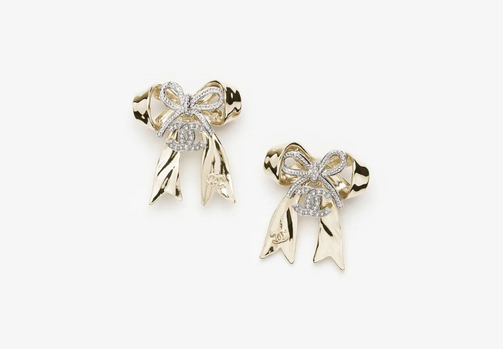 Chanel ribbon earrings,Chanel ribbon studs,Chanel earrings,Chanel earrings sale,Chanel studs,Chanel sale