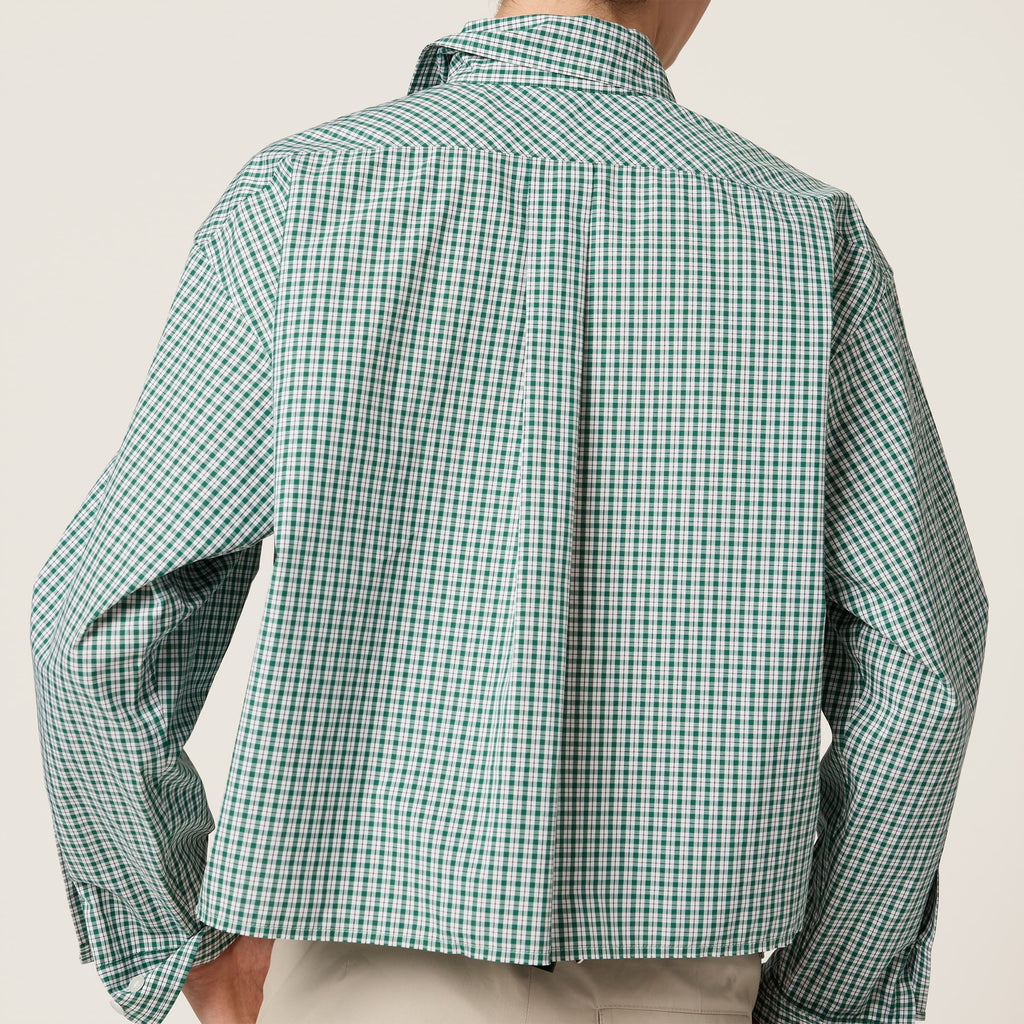 MIU MIU MK1659_17L1_SOOO,Miu Miu checked shirt,Miu Miu green checked shirt,Miu Miu green shirt,MIU MIU shirt,MIU MIU shirt on