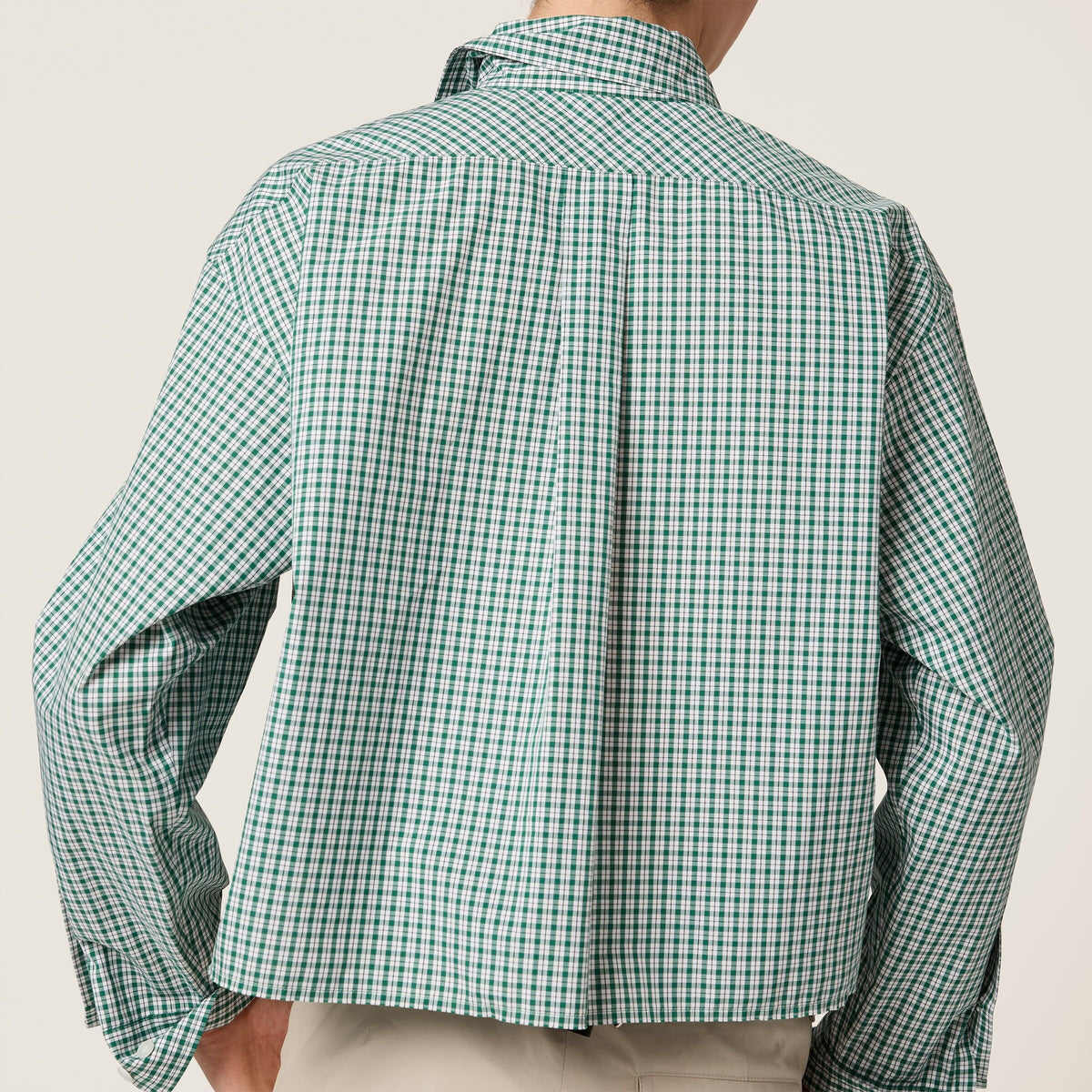 MIU MIU MK1659_17L1_SOOO,Miu Miu checked shirt,Miu Miu green checked shirt,Miu Miu green shirt,MIU MIU shirt,MIU MIU shirt on