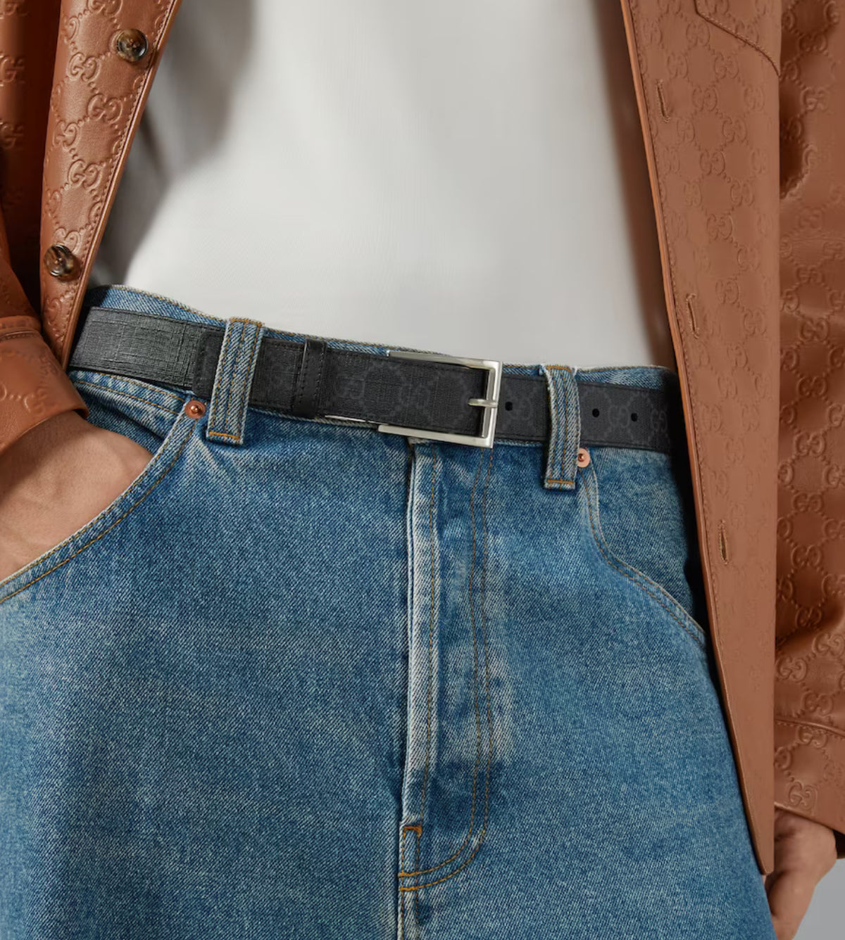 Gucci reversible belt with rectangular buckle