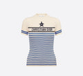 DIORIVIERA ‘ST-TROPEZ’ SHORT SLEEVED SWEATER,Dior striped sweater,DIOR women's sweater blue,dior 244S15ST730,dior knitwear on