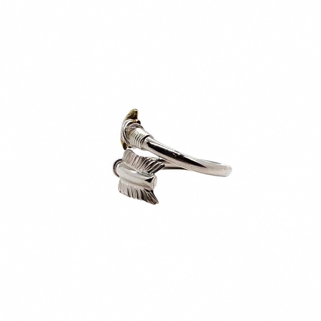 Goro’s Gold Head Feather Bow and Arrow Ring
