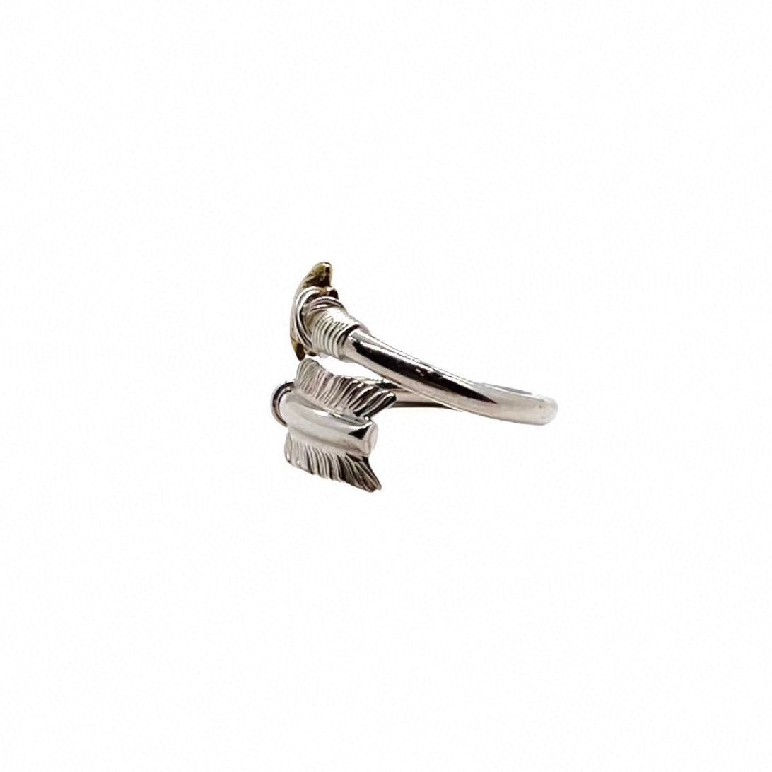 Goro’s Gold Head Feather Bow and Arrow Ring