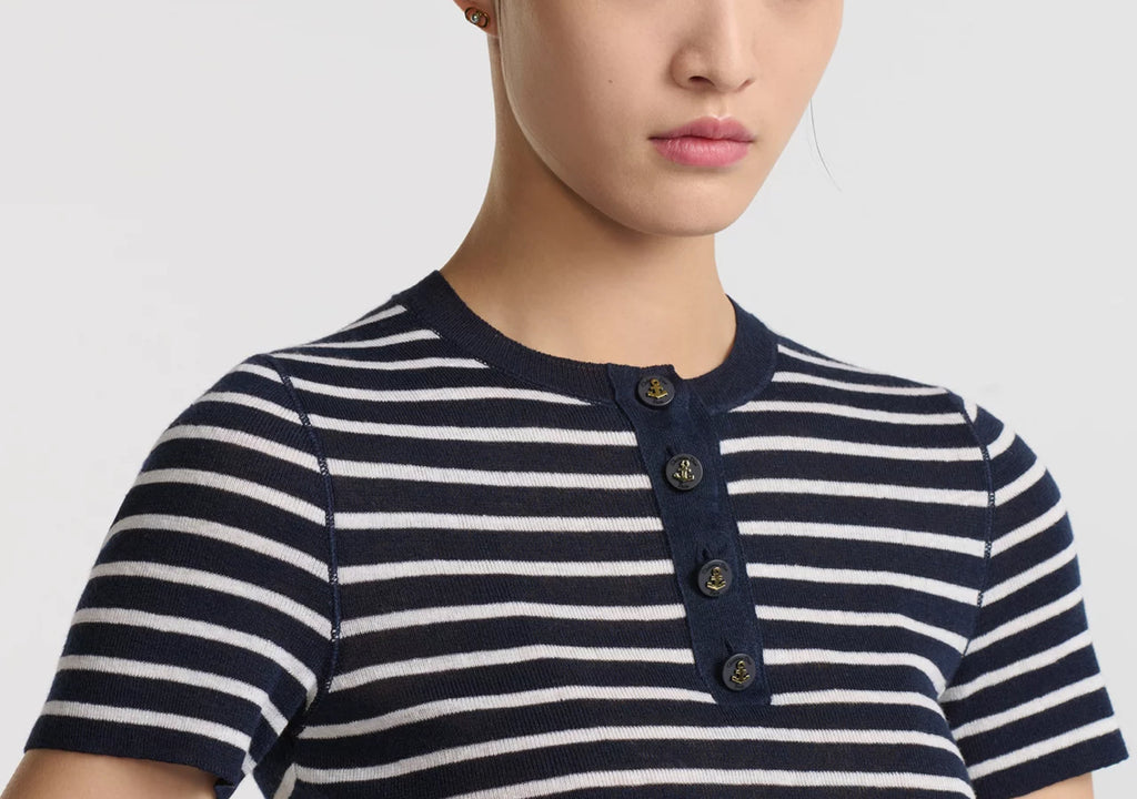 Dior 514S71A7008,Dior marine short sleeved top,Dior short sleeved top,Dior striped short sleeved top,Dior short sleeved top o