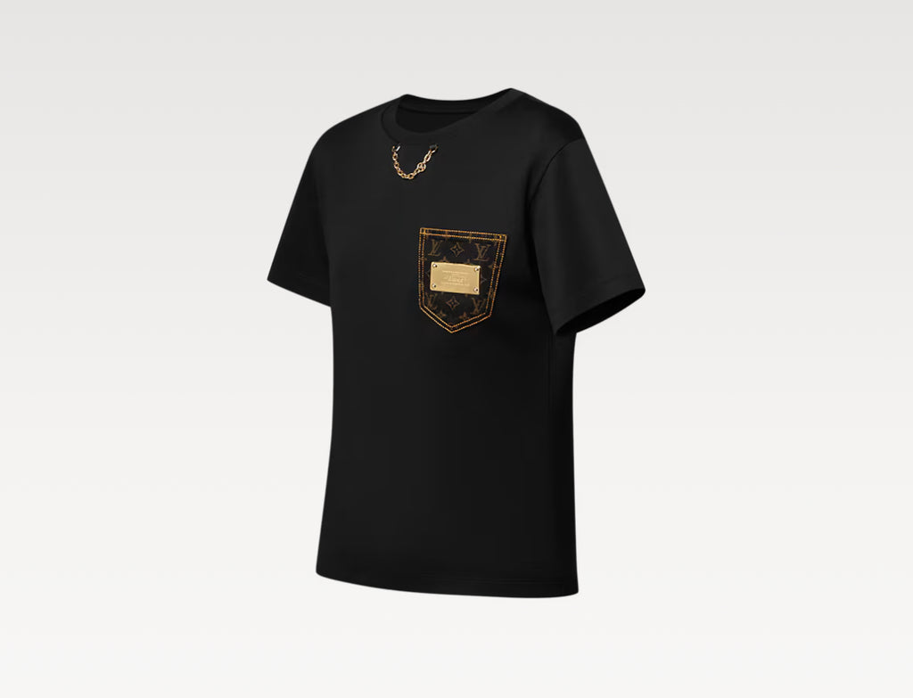 Louis Vuitton 1AIB29,LV 1AIB29, Louis Vuitton signature pocket T-shirt, LV pocket T-shirt, LV pocket black T-shirt, LV pocket