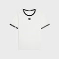 Celine RX05Z671Q.01OB,Celine triomphe T-shirt,Celine womens triomphe T-shirt,Celine womens triomphe white T-shirt,Celine whit