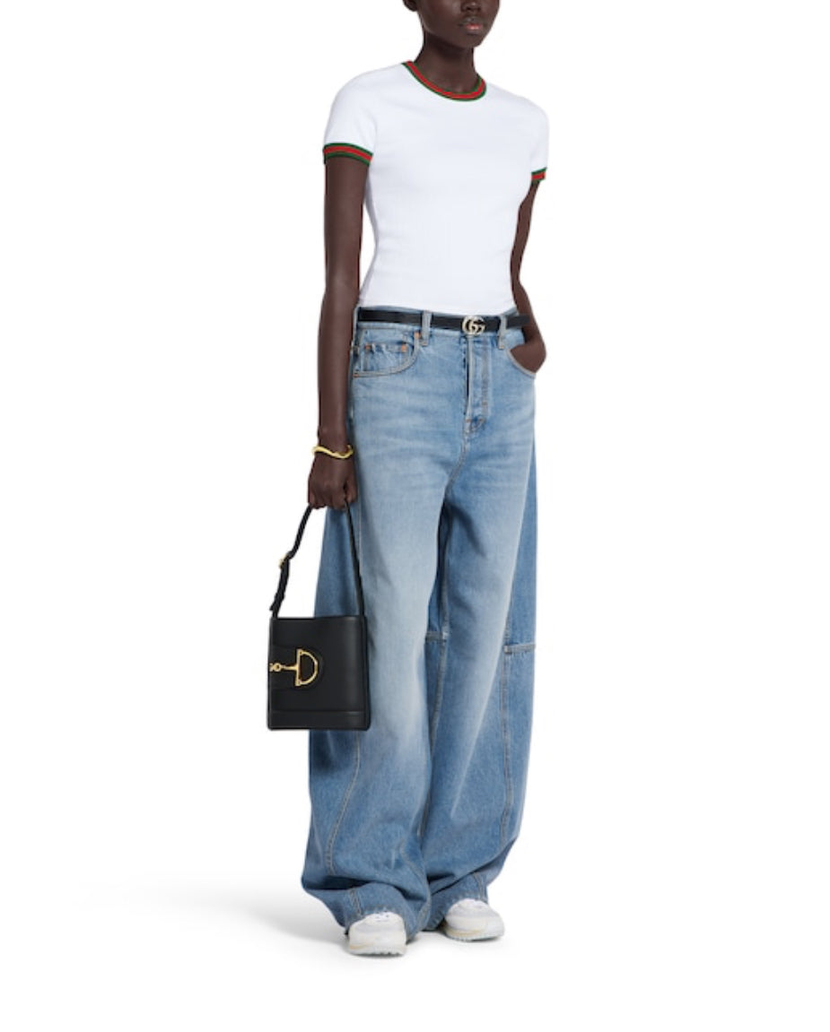 Gucci 828882XJG5O,Gucci rib T-shirt,Gucci rib white T-shirt,Gucci white womens T-shirt,Gucci white womens T-shirt 2015,Gucci