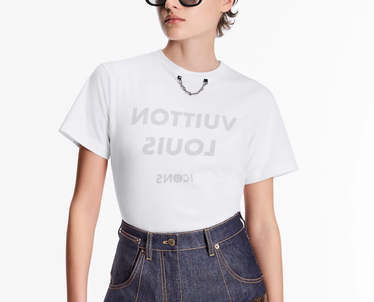 Winniemodo,Winniemodony,Louis Vuitton 1A5TRN,LV 1A5TRN,Louis Vuitton Print T-shirt,LV t-shirt women,Louis Vuitton t-shirt whi