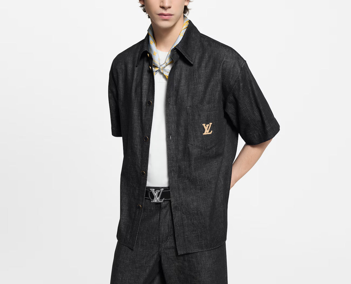 Winniemodo,Winnie modo,Louis Vuitton 1AHVW4,LV 1AHVW4,Louis Vuitton short sleeved chambray shirt,LV shirt,LV short sleeve shi