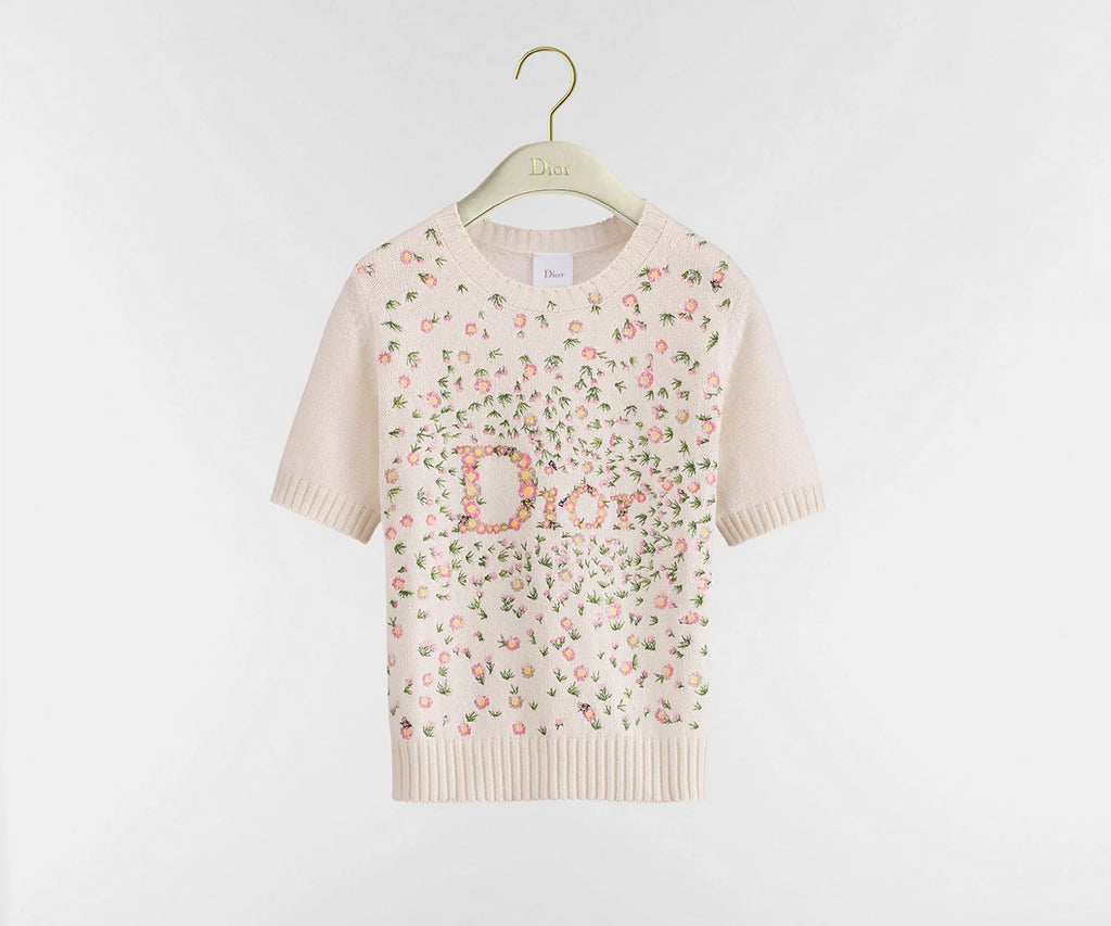 Winniemodo,Winniemodony,Dior 624S65A0F05,Dior short sleeved sweater white,Dior clothes sale,Dior sweater sale,Dior knitwear s