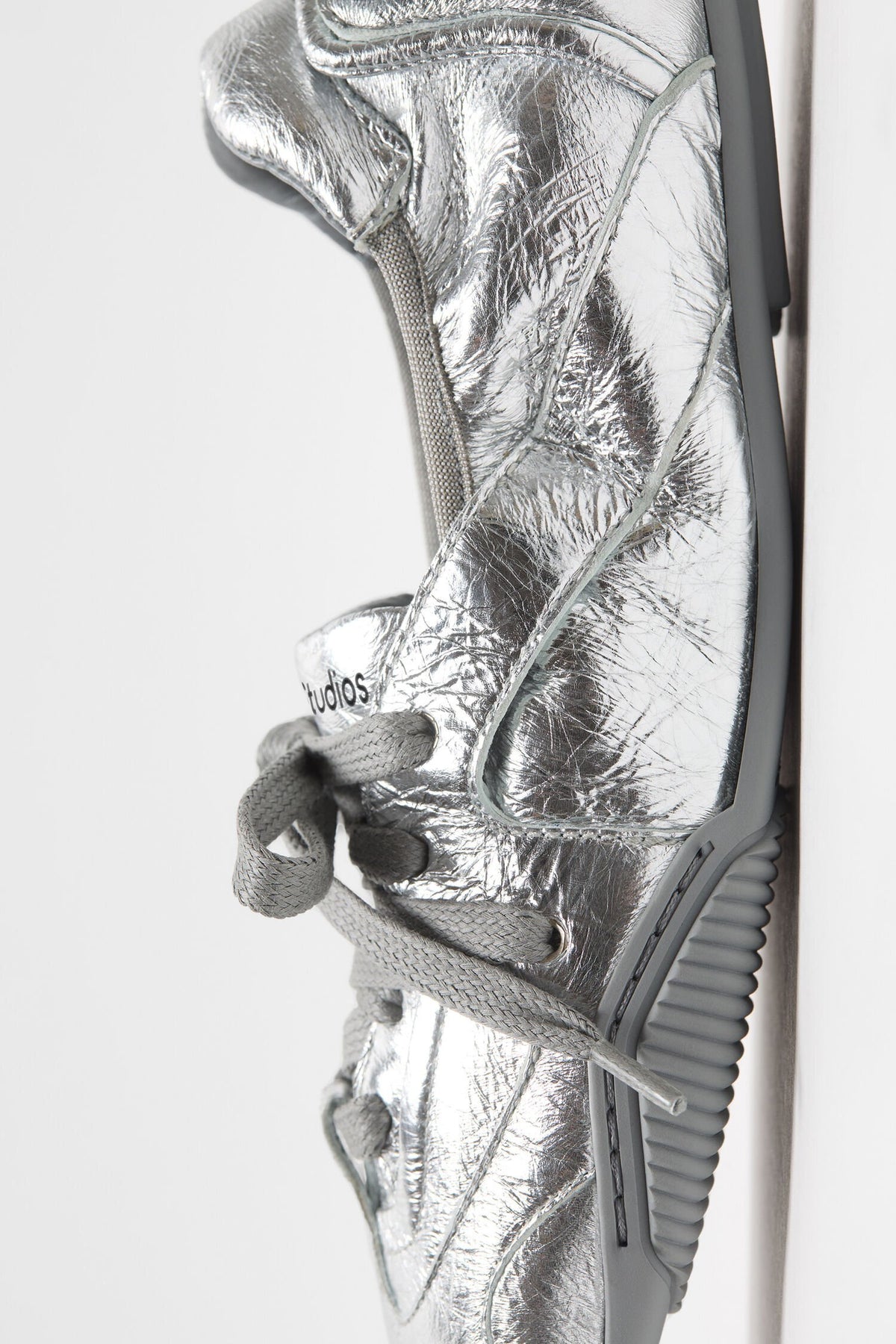 Winniemodo,Winniemodony,Acne Studios FN-WN-SHOE000998,Acne Studios lace leather sneaker,Acne Studios sneaker silver,Acne Stud