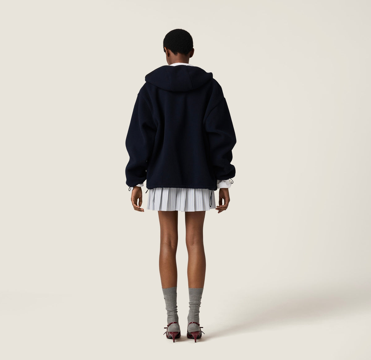 Winniemodo,Winnie modo,MIU MIU MJL053,Miu Miu cotton fleece zipper hoodie,Miu Miu hoodie,Miu Miu hoodie sale,Miu Miu fleece h
