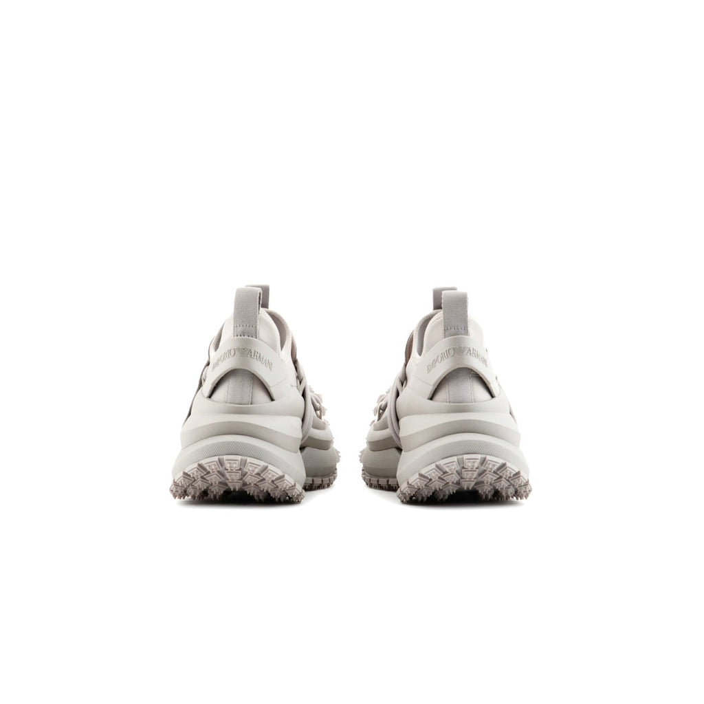 Emporia Armani X4X653XR08300930,Emporia Armani Nylon Sneakers With Scuba Details,Emporia Armani grey sneaker,Emporia Armani s