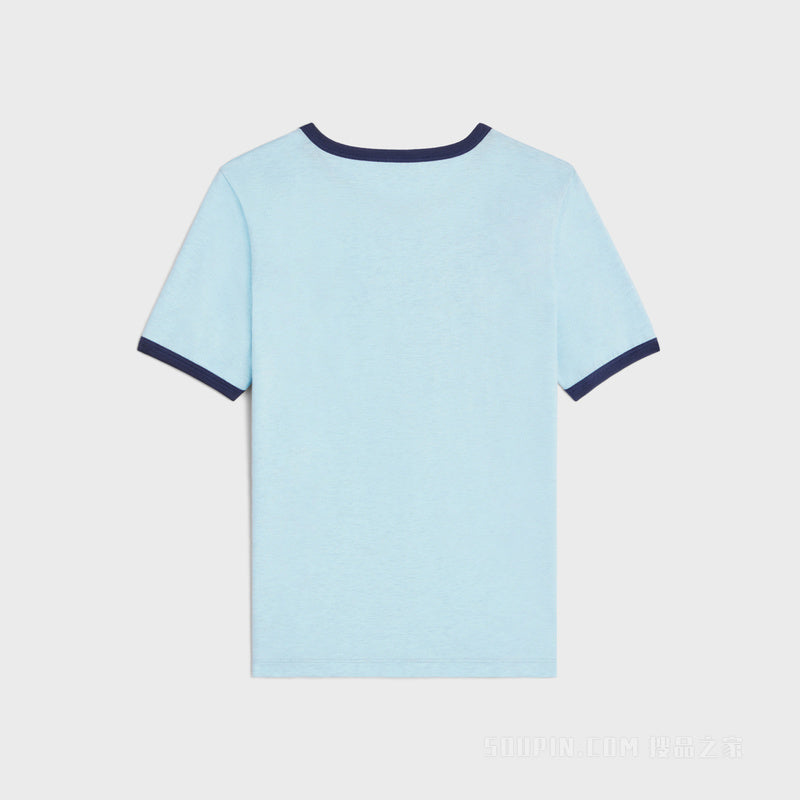 Celine 2X97IA258,Celine T-shirt  jersey,Celine blue T-shirt,Celine blue T-shirt womens,Celine T-shirt,Celine T-Shirt on sale,