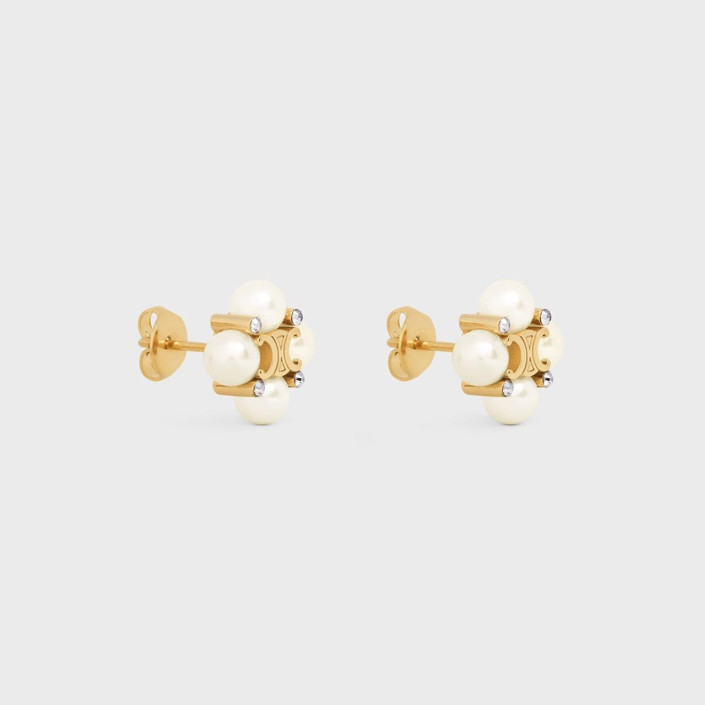 Celine les perles earrings,Celine les perles studs,Celine studs pearls gold,Celine studs,Celine pearls earrings,Celine pearls