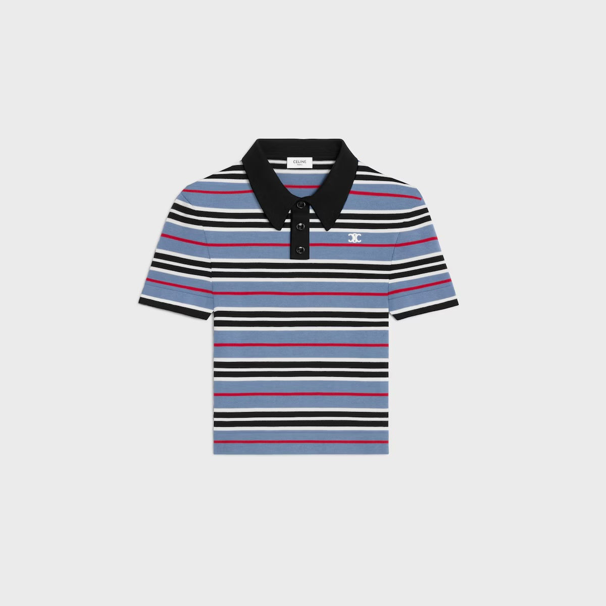 Celine RY0BY886Z.GAN5,Celine cropped polo in striped,Celine cropped polo shirt,Celine cropped striped polo shirt,Celine polo