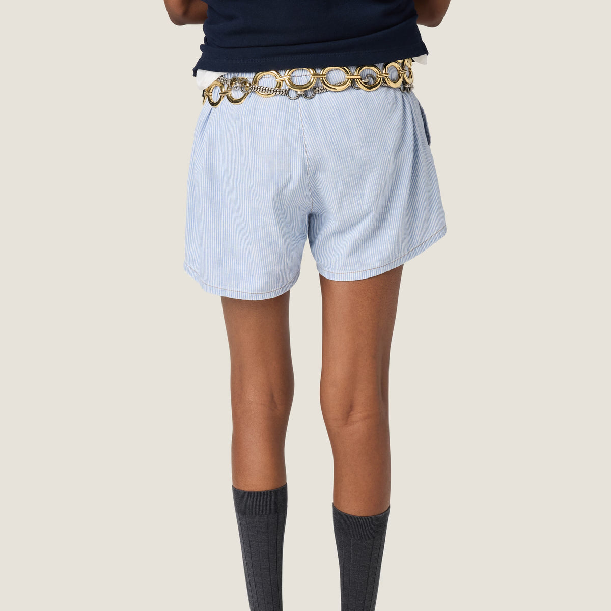 MIU MIU GWP52317NOF0013SOOO,Miu Miu striped Bermudas,Miu Miu striped shorts,MIU MIU shorts,MIU MIU shorts on sale,MIU MIU str