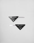 Prada metal hair pins,Prada metal hair clip,Prada metal hair pins pink,Prada metal hair pins black,Prada metal hair pins whit