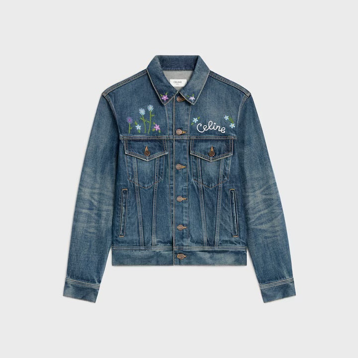 Winniemodo,Winniemodony,Celine RV0QQ930F.07,Celine embroidered denim jacket,Celine denim jacket,Celine denim jacket women,Cel