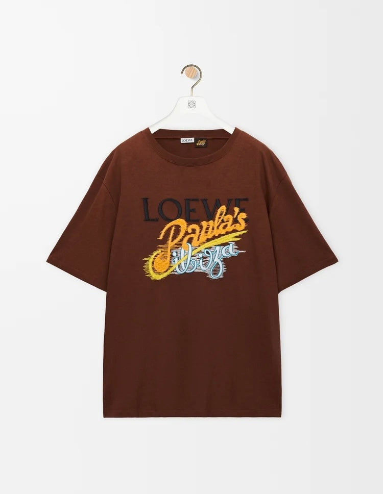 Loewe H616Y22X84,Loewe paula’s Ibiza T-shirt,Loewe paula’s Ibiza brown T-shirt,Paula’s Ibiza brown t-shirt,Loewe paula t-shir