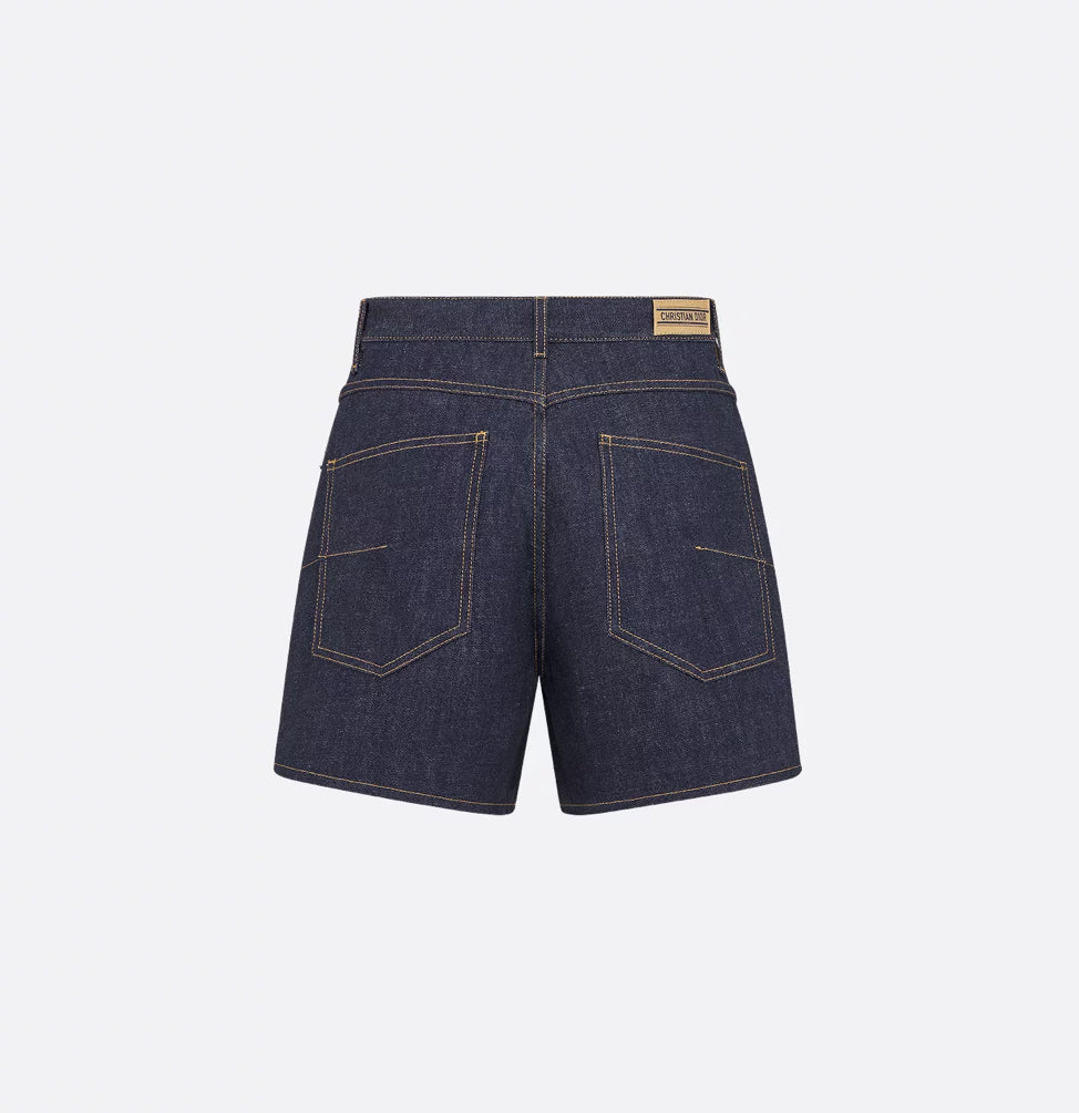 Dior 512P44A3426,Dior denim shorts,Dior denim womens shorts,Dior denim shorts with monogram,Dior denim short on sale,Dior den
