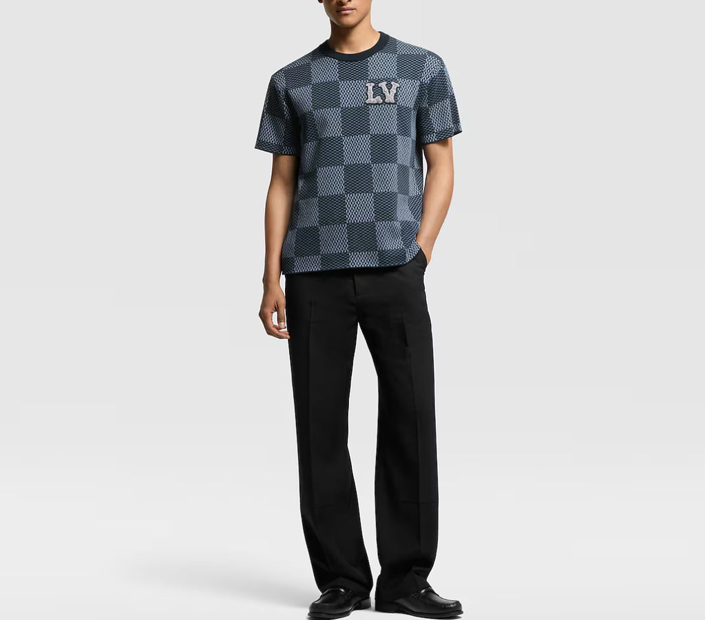 Louis Vuitton 1AGHTI,LV 1AGHTI,Louis Vuitton Damier short sleeved,LV Damier short sleeved tee,Louis Vuitton demier t-shirt,LV