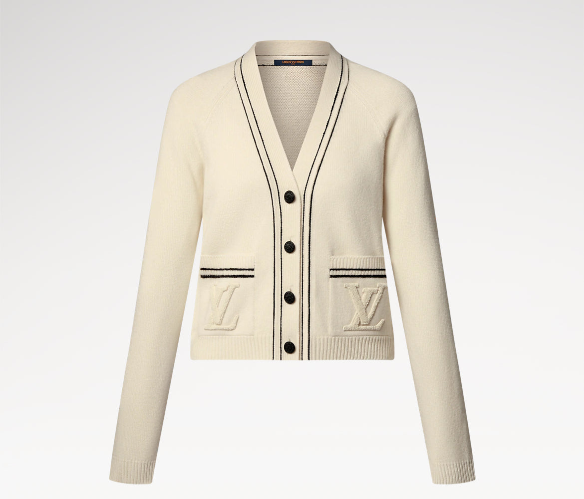 Louis Vuitton 1AHJEC,LV 1AHJEC,Louis Vuitton stripe cardigan,Louis Vuitton white cardigan womens,Louis Vuitton womens cardiga