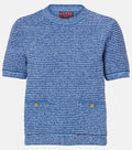 Winniemodo,Winnie modo,Gucci 818647 XKENS,Gucci double G knitted blend top,Gucci knit top,Gucci knit top blue,Gucci top,Gucci