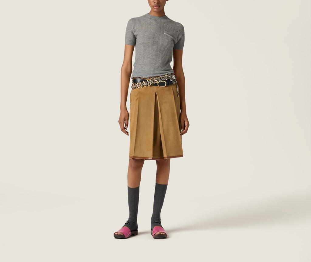 MIU MIU MMLB3017NNSOOO,Miu Miu cashmere sweater,Miu Miu cashmere sweater grey,MIU MIU grey sweater,MIU MIU grey sweater on sa