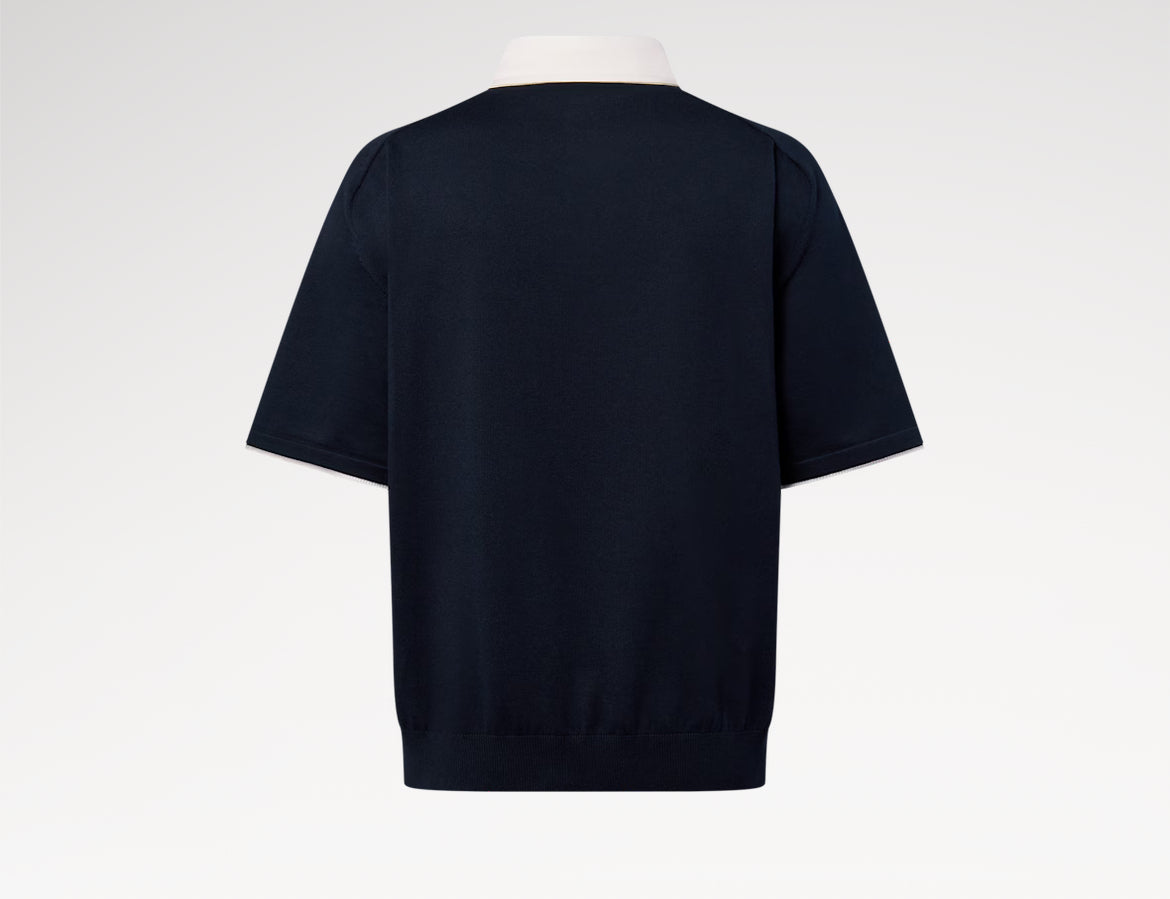 Louis Vuitton 1AHUJI,LV 1AHUJI,Louis Vuitton embroidered short sleeved polo shirt,LV embroidered polo shirt,Louis Vuitton nav