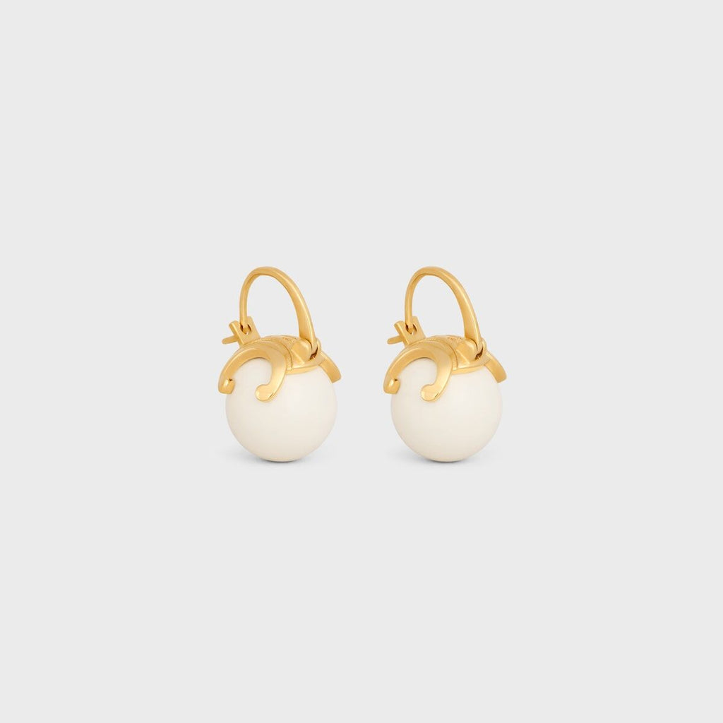 Celine sorbet earrings gold,Celine triomphe earrings,Celine sorbet resin earrings,Celine sorbet earrings in resin,Celine earr